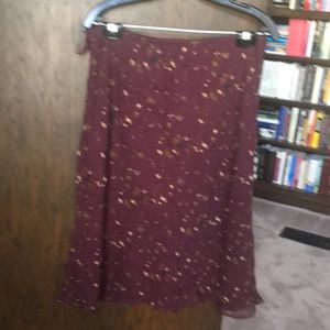 A-Line brownish paint splatter design skirt petite